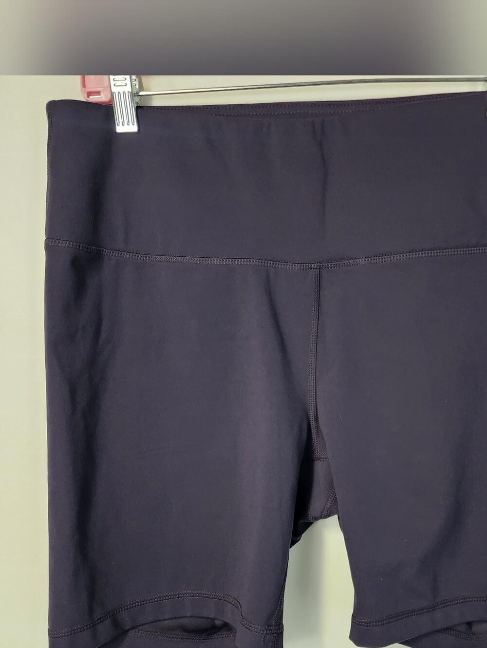 Yogalicious Lux Dark Plum Athletic Bike Shorts Sz 1X  Womens Mid Rise Pull On